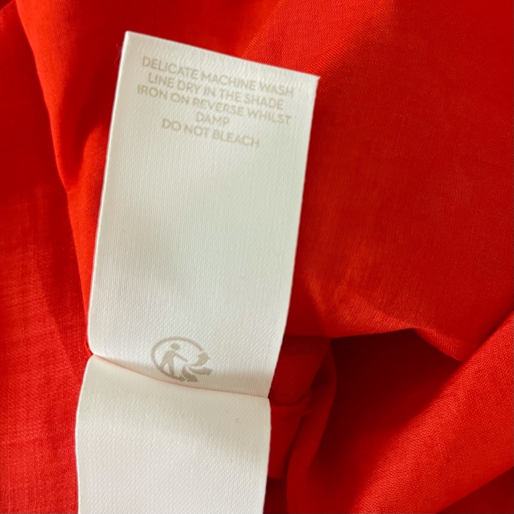 BODEN ALICIA RED RUFFLE RUFFLE SLEEVELESS TOP SIZE 8 - Picture 7 of 7
